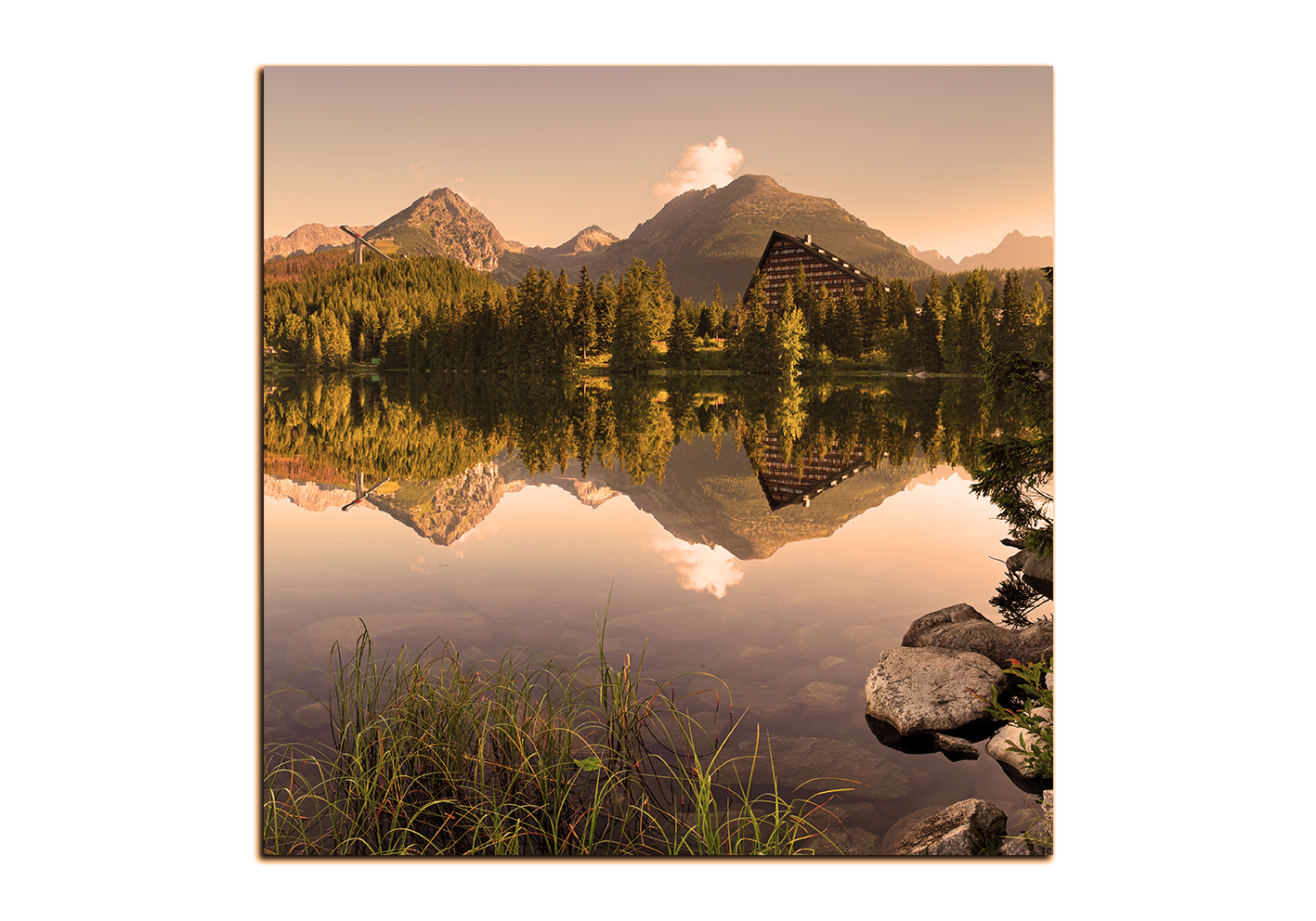 Obraz na plátně - Štrbské pleso - čtverec Obraz na plátně - Štrbské pleso - čtverec